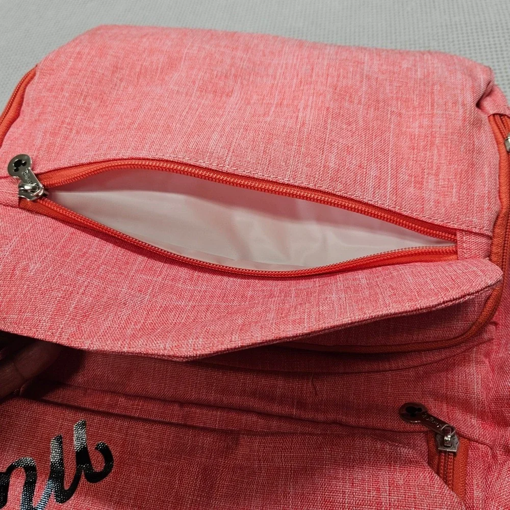 Disney Minnie Mouse Backpack Coral Pink Diaper Bag‎ Travel Organizer Insulated